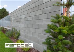 FEROBET Plotová tvárnice poloviční STANDARD - 19,5*19,5*19cm - Přírodní